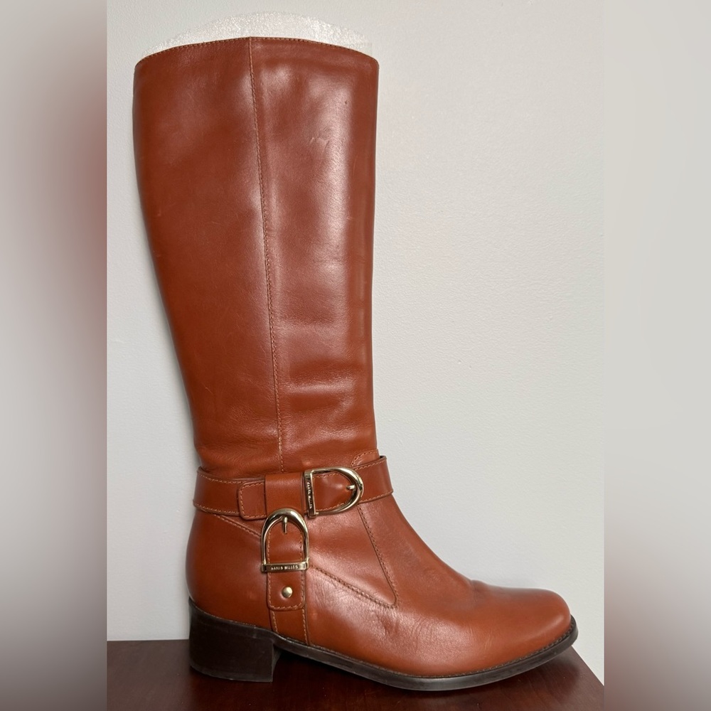 Karen Millen brown, leather, heeled riding boots. EU size 40.